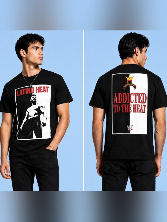 WWE Other - Latino Heat Graphic Men's TT-Shirt  Black & Red  Size XL